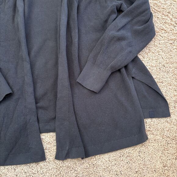 Lululemon Cardigan Sweater Womens Size 6 Dark Gray Ribbed Knit Cotton Open Front - Picture 4 of 8